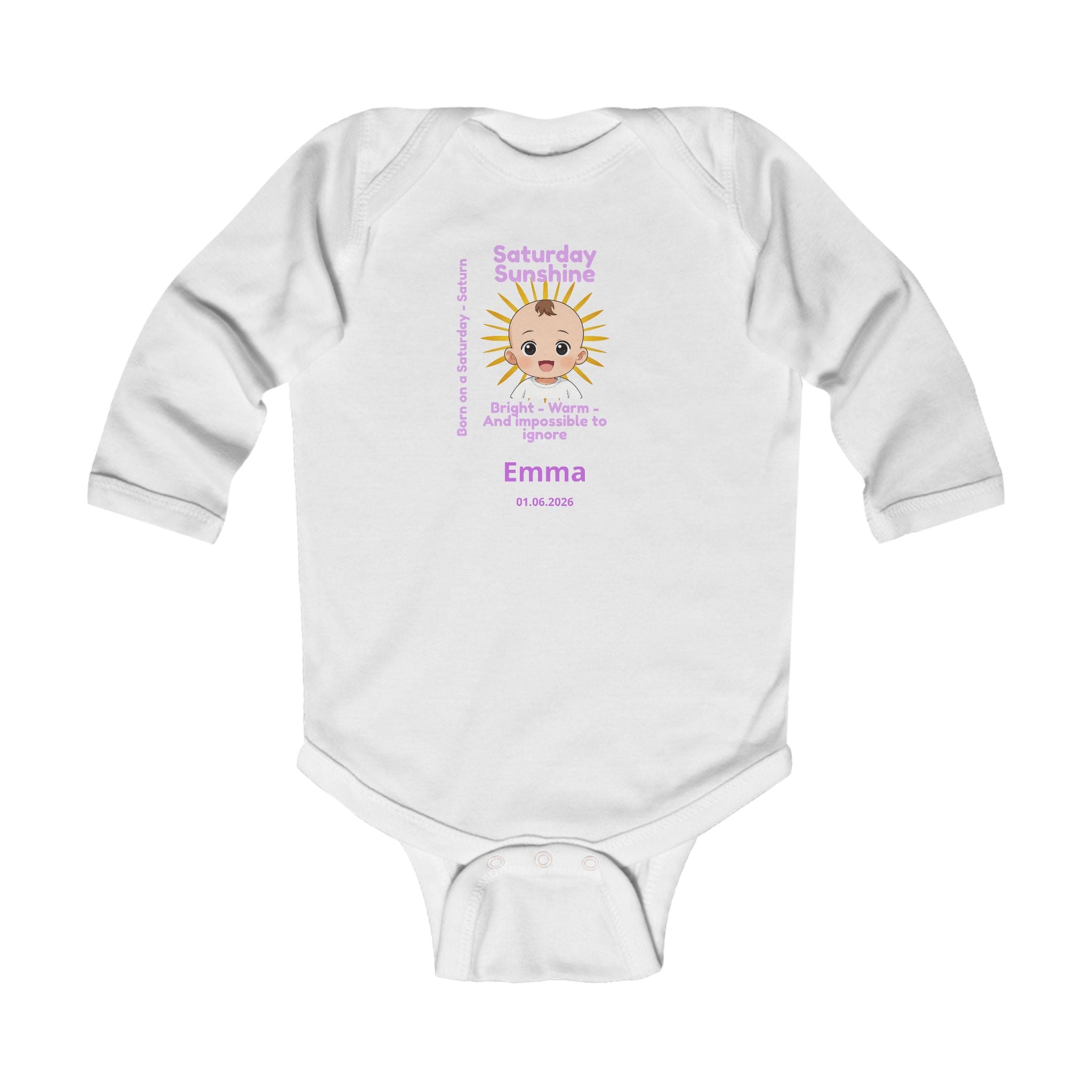 Personalized Baby Pajama - Born on Saturday - Little Sunshine