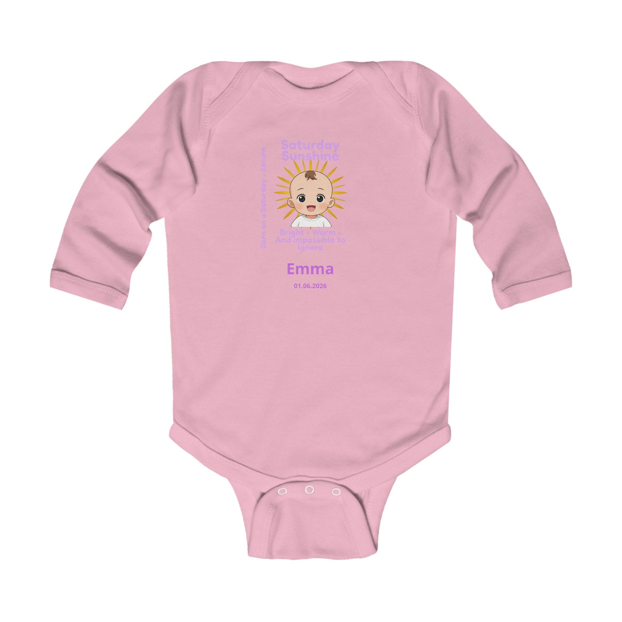 Personalized Baby Pajama - Born on Saturday - Little Sunshine