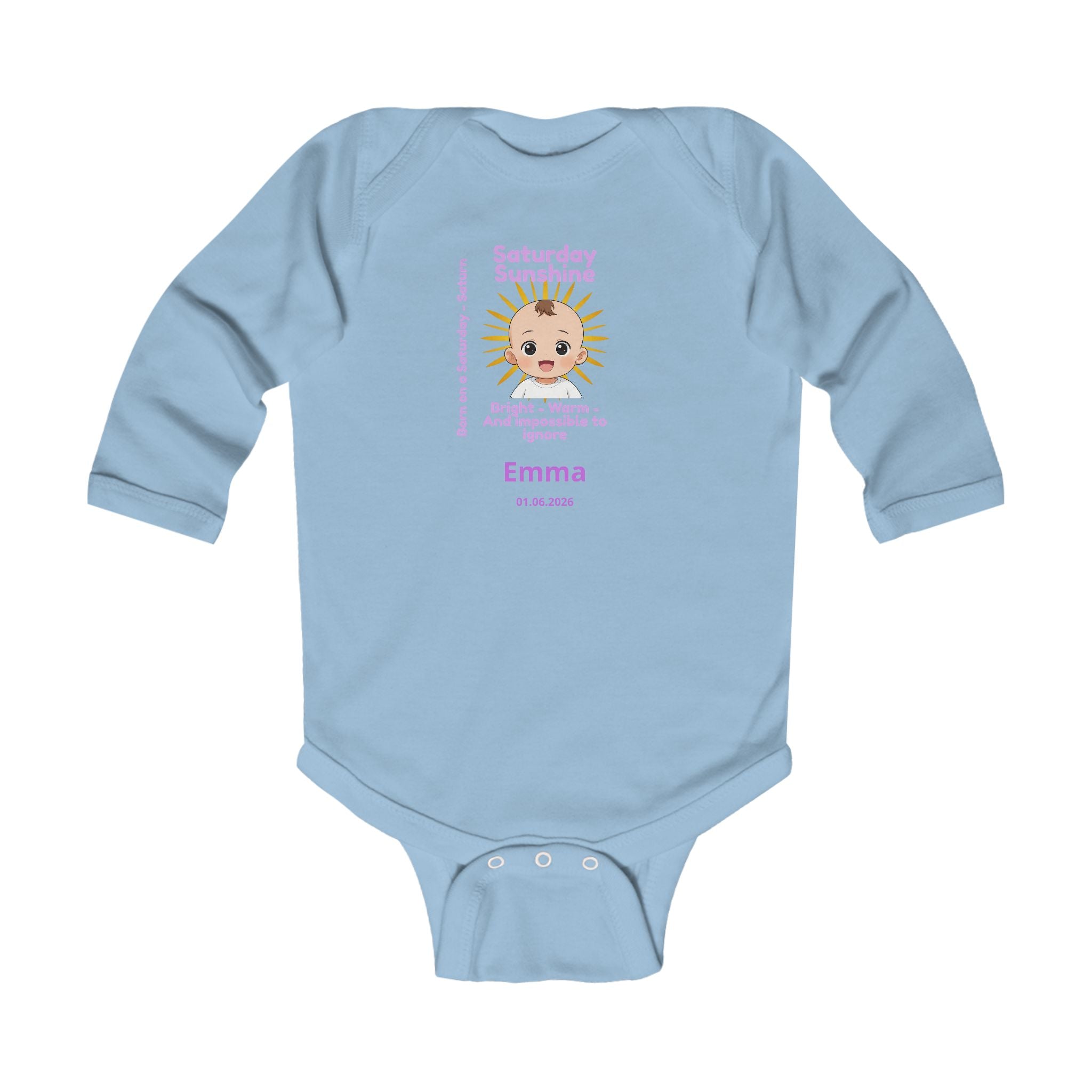 Personalized Baby Pajama - Born on Saturday - Little Sunshine