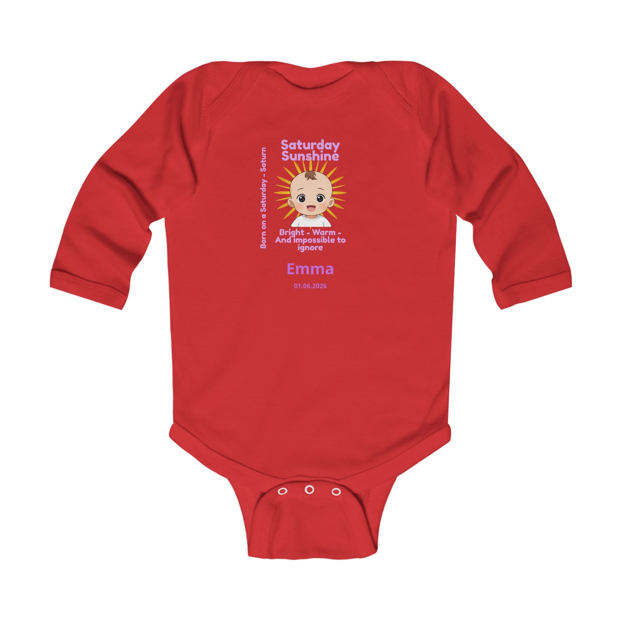 Personalized Baby Pajama - Born on Saturday - Little Sunshine