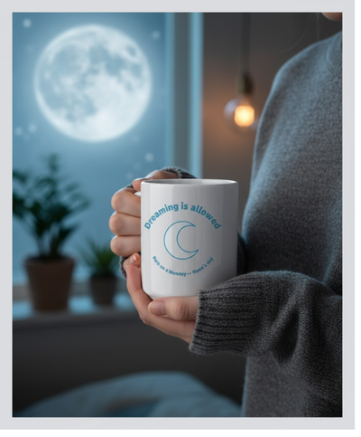 Monday White glossy mug