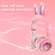 Rabbit Ear Headphones Wireless Luminous Extendable Wheat Headphones