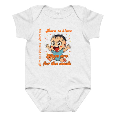 Personalized Baby Bodysuit - Born on Tuesday - Born to Blaze