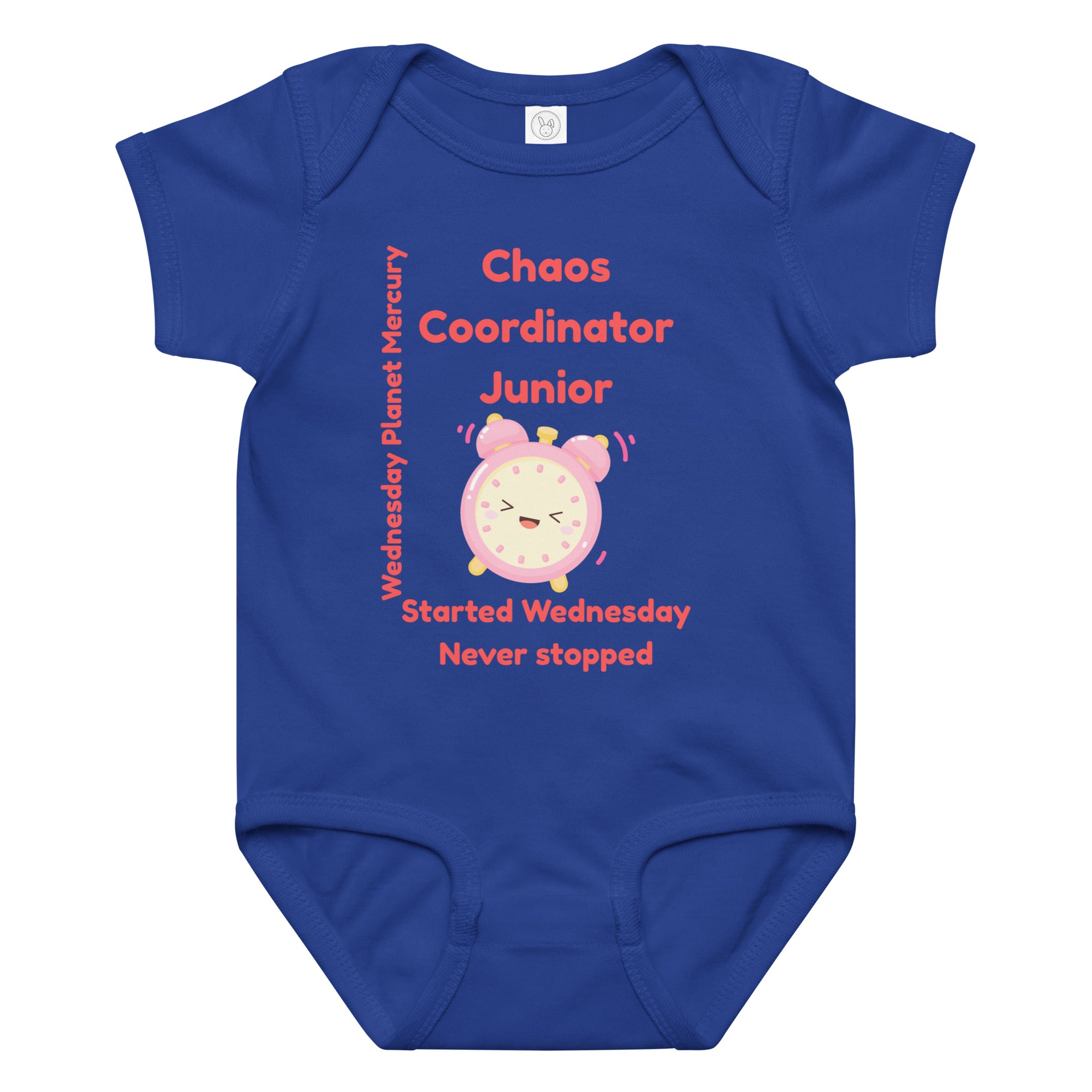 Born on Wednesday baby bodysuit with 'Chaos Coordinator' quote – MyWeekDayBirth