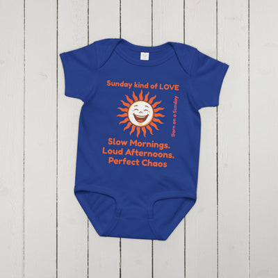Personalized Baby Bodysuit - Born on Sunday - Perfect Little Chaos