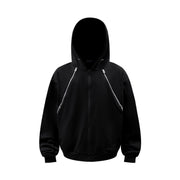 Heavy High-grade Zipper Design Unisex Thickened Cardigan Hoodie