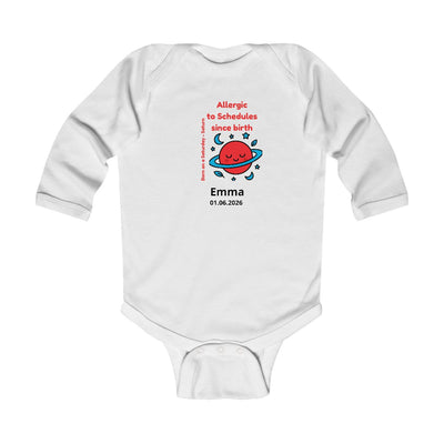 Personalized Baby Pajama - Born on Saturday - Allergic to Schedules