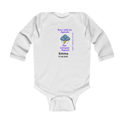 Personalized Baby Pajama - Born on Thursday - Born With an Agenda