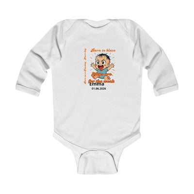 Personalized Baby Pajama - Born on Tuesday - Born to Blaze