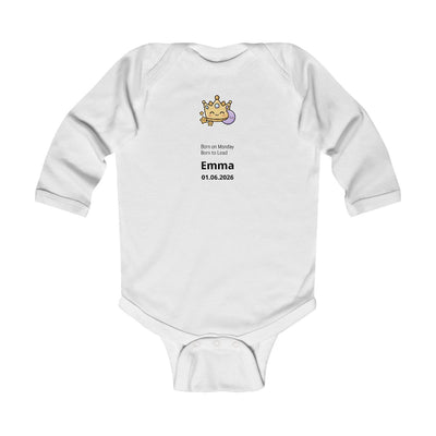 Personalized Baby Pajama - Born on Monday - Born to Lead